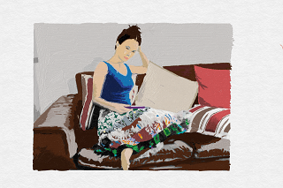 Nok Reading On Couch Glenroy